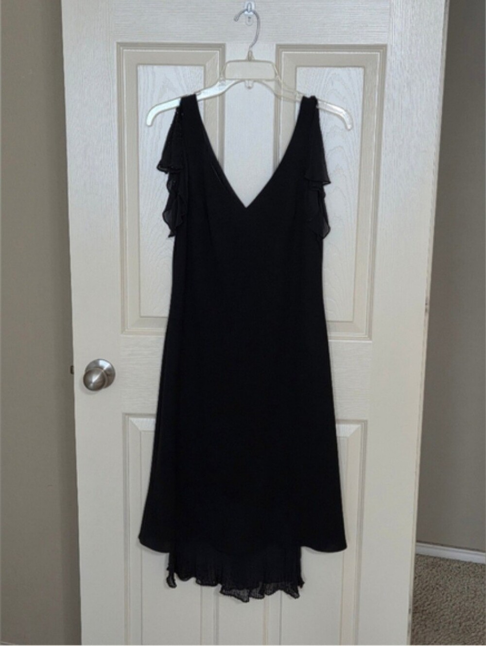 Jones New York Flutter Sleeve Cocktail Dress In Black SZ 10
